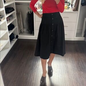 Free Assembly Black Button-Front Skirt S NWT